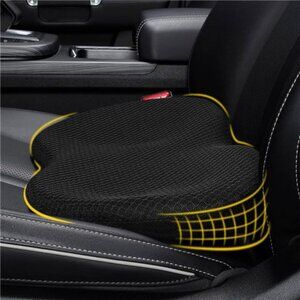 Wedge Car Seat Cushion Memory Foam Driver Lumbar Back Pain Relief Black